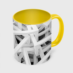 Кружка 3D БЕЛЫЙ АРХИТЕКТОР, цвет: 3D-белый + желтый