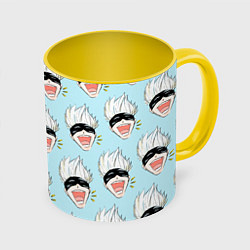 Кружка 3D Узор с Сатору, цвет: 3D-белый + желтый