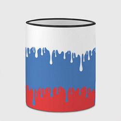 Кружка 3D Флаг России потёки, цвет: 3D-черный кант — фото 2