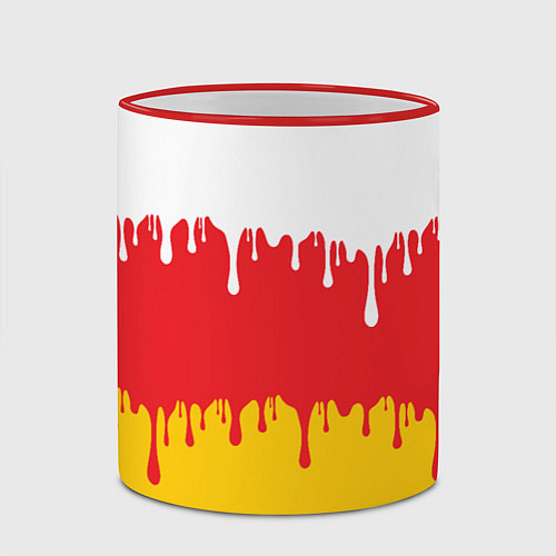 Кружка цветная Северная Осетия Алания потёки / 3D-Красный кант – фото 2