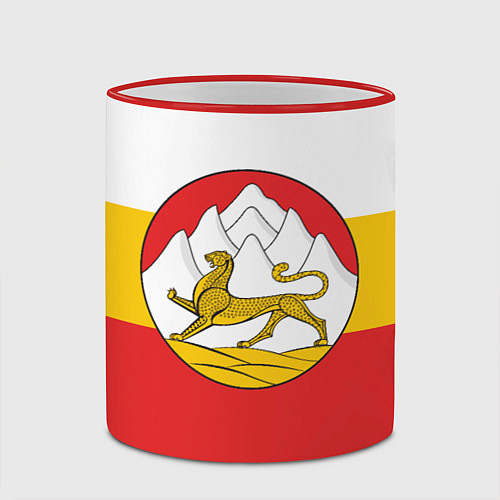 Кружка цветная Северная Осетия Алания Флаг / 3D-Красный кант – фото 2