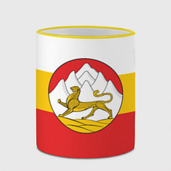 Кружка 3D Северная Осетия Алания Флаг, цвет: 3D-желтый кант — фото 2