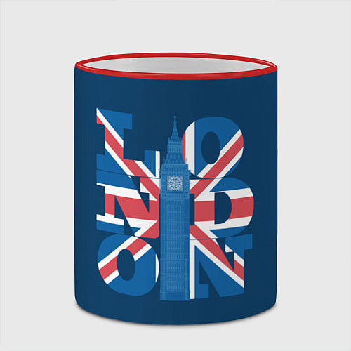 Кружка цветная LONDON Лондон / 3D-Красный кант – фото 2