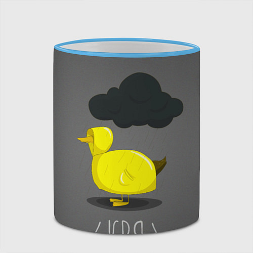 Кружка цветная Кря / 3D-Небесно-голубой кант – фото 2