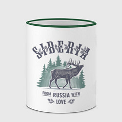 Кружка 3D SIBERIA из России с Любовью, цвет: 3D-зеленый кант — фото 2