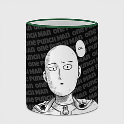 Кружка 3D One Punch Man - Сайтама Ванпанчмен, цвет: 3D-зеленый кант — фото 2
