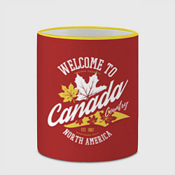 Кружка 3D Канада Canada, цвет: 3D-желтый кант — фото 2