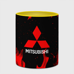 Кружка 3D Mitsubishi Red Fire, цвет: 3D-белый + желтый — фото 2