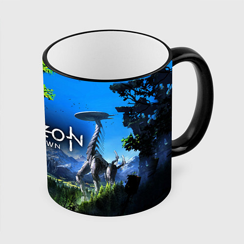 Кружка цветная Horizon Zero Dawn Топ / 3D-Черный кант – фото 1