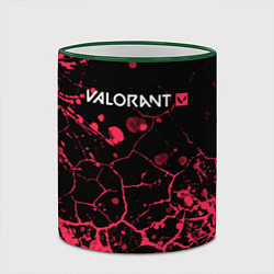 Кружка 3D Valorant: Брызги красок трещины, цвет: 3D-зеленый кант — фото 2