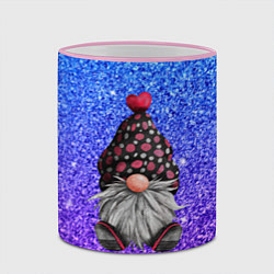 Кружка 3D Зимний гном в шапке, цвет: 3D-розовый кант — фото 2