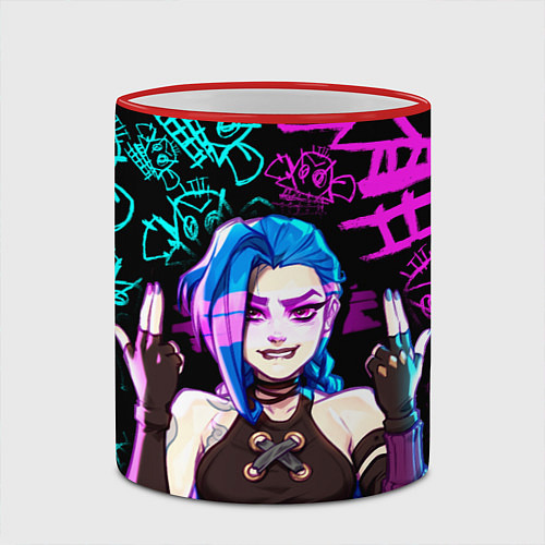 Кружка цветная JINX ДЖИНКС NEON PATTERN / 3D-Красный кант – фото 2