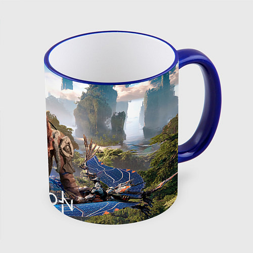 Кружка цветная Aloy Элой Horizon / 3D-Синий кант – фото 1