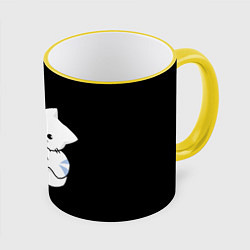 Кружка 3D ЭТО ПО ЛЮБВИ КУСЬ, цвет: 3D-желтый кант