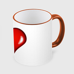 Кружка цветная Сердце большое мультяшное