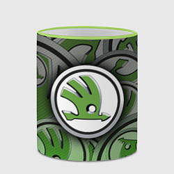 Кружка 3D Skoda Carbone Pattern, цвет: 3D-светло-зеленый кант — фото 2