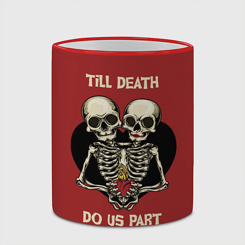 Кружка цветная Любовь до Гроба love till death / 3D-Красный кант – фото 2