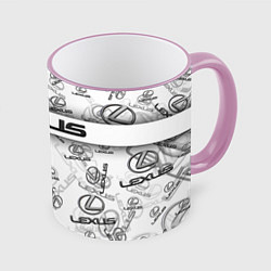 Кружка 3D LEXUS BIG EMBLEMA PATTERN, цвет: 3D-розовый кант