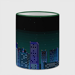 Кружка 3D Пиксельный ретро город, цвет: 3D-зеленый кант — фото 2
