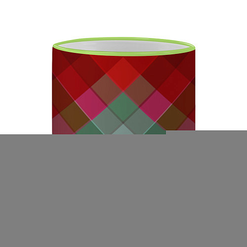 Кружка цветная Геометрический современный узор / 3D-Светло-зеленый кант – фото 2