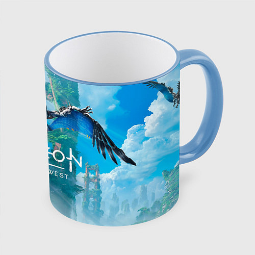 Кружка цветная Horizon Запретный Запад Элой / 3D-Небесно-голубой кант – фото 1