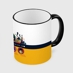 Кружка 3D Yellow Submarine Мультфильм 3D, цвет: 3D-черный кант