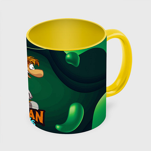 Кружка цветная Rayman Legends Green / 3D-Белый + желтый – фото 1