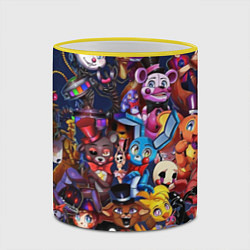 Кружка 3D Cute Fnaf Pattern, цвет: 3D-желтый кант — фото 2