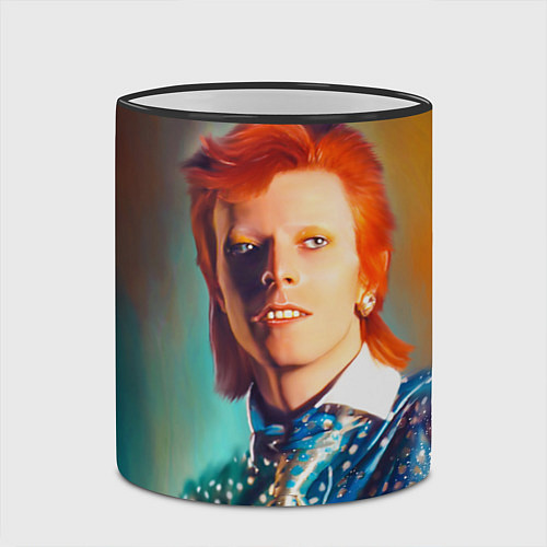 Кружка цветная Ziggy Stardust Portrait / 3D-Черный кант – фото 2