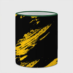 Кружка 3D BLACK AND YELLOW GRUNGE ГРАНЖ, цвет: 3D-зеленый кант — фото 2