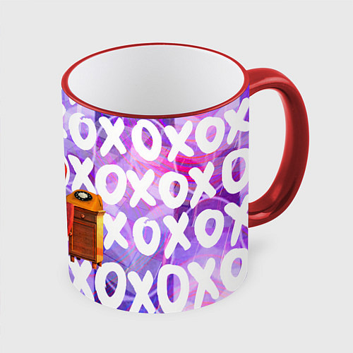 Кружка цветная Бен Собака / 3D-Красный кант – фото 1