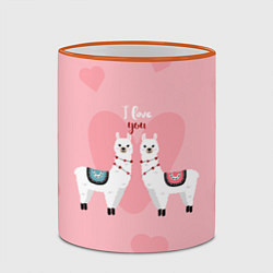 Кружка 3D Lama I Love You, цвет: 3D-оранжевый кант — фото 2