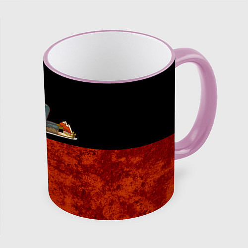 Кружка цветная Ленивая лягушка Lazy Frog / 3D-Розовый кант – фото 1