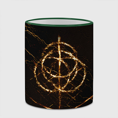 Кружка цветная ELDEN RING SYMBOL ВЕЛИКИЕ РУНЫ / 3D-Зеленый кант – фото 2
