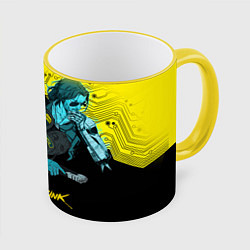 Кружка 3D Ви и Джонни Cyberpunk 2077 Vi johnny, цвет: 3D-желтый кант