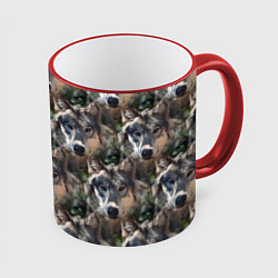 Кружка цветная Волки клипарт wolfs