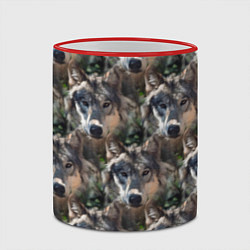 Кружка 3D Волки клипарт wolfs, цвет: 3D-красный кант — фото 2