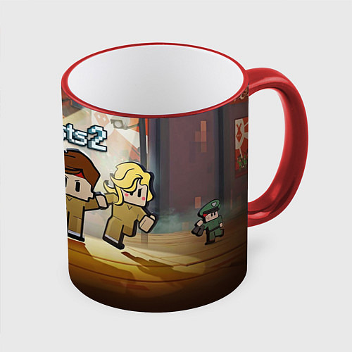 Кружка цветная Цель: побег / 3D-Красный кант – фото 1