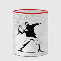 Кружка 3D BANKSY БУНТ RIOT БЭНКСИ, цвет: 3D-красный кант — фото 2