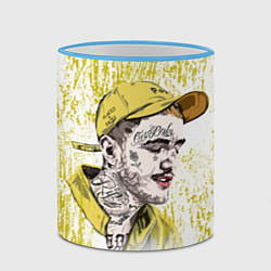 Кружка 3D Lil Peep CryBaby Yellow Лил Пип, цвет: 3D-небесно-голубой кант — фото 2