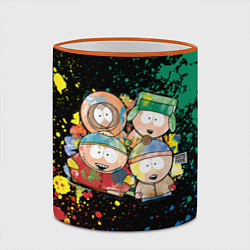 Кружка 3D Мультфильм Южный парк персонажи South Park, цвет: 3D-оранжевый кант — фото 2