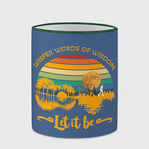 Кружка цветная Let it be The Beatles 3D / 3D-Зеленый кант – фото 2