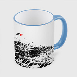 Кружка 3D F1 Формула 1 Mini Logo, цвет: 3D-небесно-голубой кант