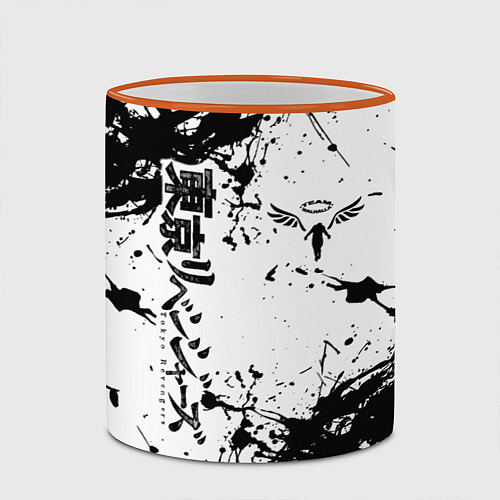 Кружка цветная Токийские мстители Tokyo Revengers logo краска / 3D-Оранжевый кант – фото 2