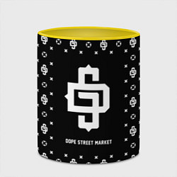 Кружка 3D Узор Black Dope Street Market, цвет: 3D-белый + желтый — фото 2