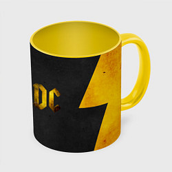 Кружка 3D The emblem of a rock band ACDC, цвет: 3D-белый + желтый