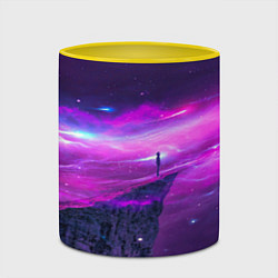 Кружка 3D Наедине со вселенной Alone with the universe, цвет: 3D-белый + желтый — фото 2