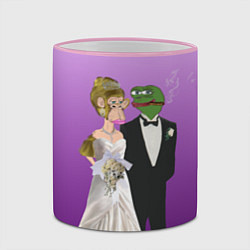 Кружка 3D Свадьба - Чертовски привлекательные, цвет: 3D-розовый кант — фото 2