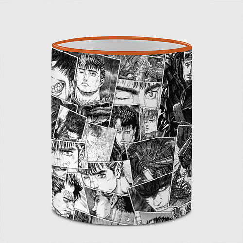 Кружка цветная Berserk pattern / 3D-Оранжевый кант – фото 2