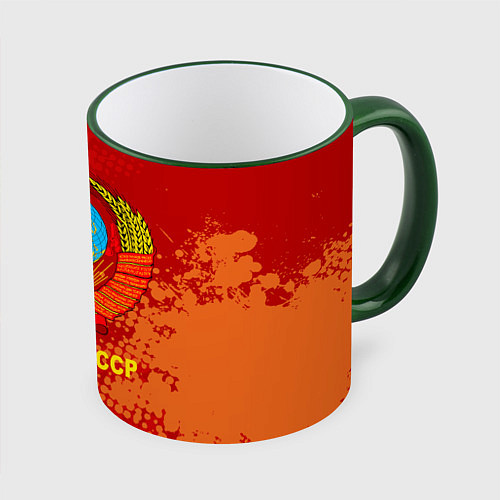 Кружка цветная Назад в СССР - Back in USSR / 3D-Зеленый кант – фото 1